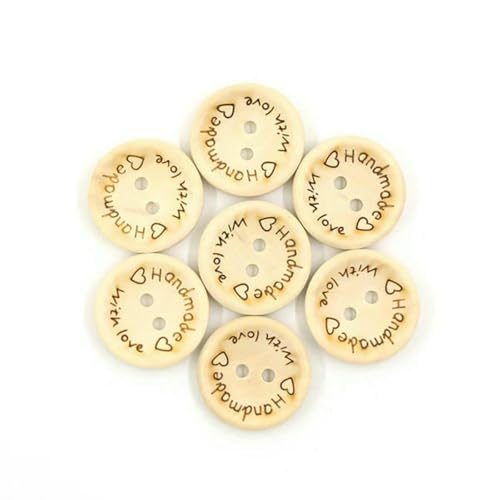 50 Stück handgefertigte Herz-Holzknöpfe in Naturfarbe, handgefertigt, dekorativer Knopf für Kleidung, Nähen, Scrapbooking, 15 mm, 20 mm, 25 mm – mit Liebe, 20 mm 50 Stück handgefertigte Herz-Holzknöpfe in Naturfarbe, handgefertigt, dekorativer Knopf für Kleidung, Nähen, Scrapbooking, 15 mm, 20 mm, 25 mm – mit Liebe, 20 mm von LNHBZ