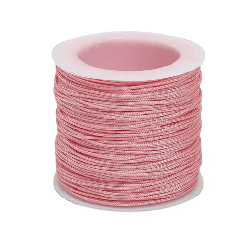 50 m/Rolle, 0,8 mm, Nylonfaden, chinesische Knotenschnur, geflochtene Schnur für DIY-Quasten, Perlenschnur, Schmuckherstellung, Rosa, 0,8 mm, 50 m 50 m/Rolle, 0,8 mm, Nylonfaden, chinesische Knotenschnur, geflochtene Schnur für DIY-Quasten, Perlenschnur, Schmuckherstellung, Rosa, 0,8 mm, 50 m von LNHBZ