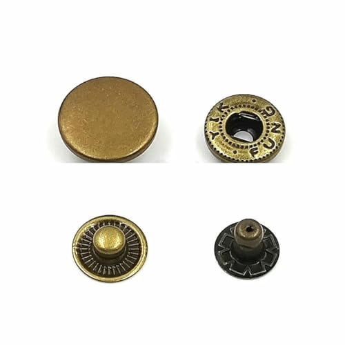 50er-Set Druckknöpfe, Metalldruckknöpfe, Druckknopfnieten, optionales Installationswerkzeug-Set für Lederhandwerk, Kleidung, Kleidersäcke, Schuhe, Kupfer, kein Werkzeug, 20 mm (831) von LNHBZ