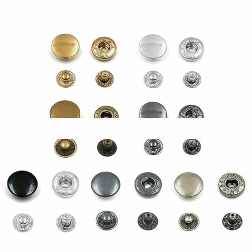 50er-Set Druckknöpfe, Metalldruckknöpfe, Druckknopfnieten, optionales Installationswerkzeug-Set für Lederhandwerk, Kleidung, Kleidersäcke, Schuhe, gemischte Farben, kein Werkzeug, 20 m 50er-Set Druckknöpfe, Metalldruckknöpfe, Druckknopfnieten, optionales Installationswerkzeug-Set für Lederhandwerk, Kleidung, Kleidersäcke, Schuhe, gemischte Farben, kein Werkzeug, 20 m von LNHBZ