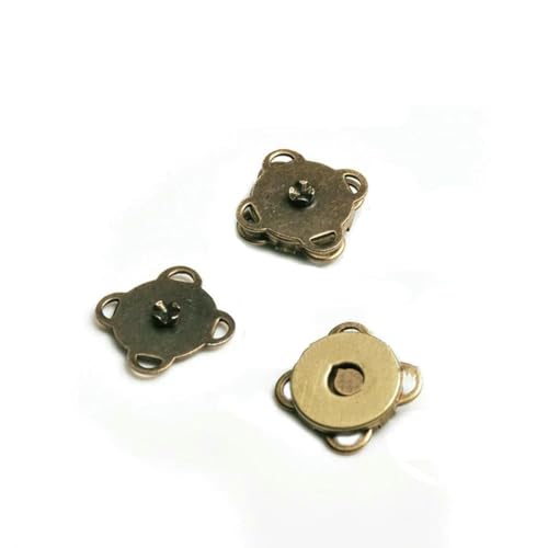 5er-Set Metall-Druckknopf, Magnetverschluss, Schnalle für Kleidung, Tasche, DIY, Basteln, Nähzubehör, 10 mm, 15 mm, 18 mm - 10 mm, Bronze von LNHBZ