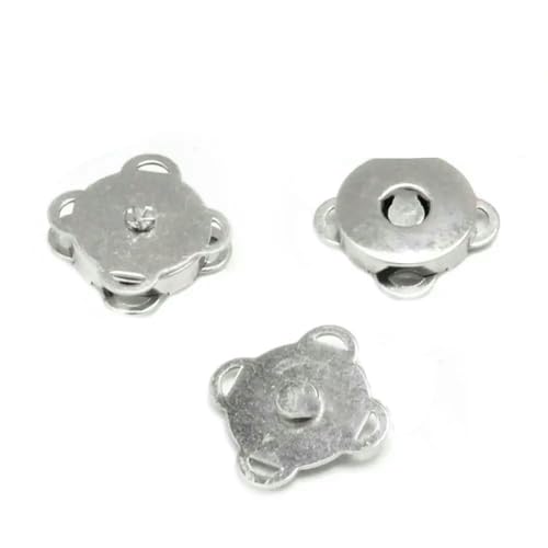 5er-Set Metall-Druckknopf, Magnetverschluss, Schnalle für Kleidung, Tasche, DIY, Basteln, Nähzubehör, 10 mm, 15 mm, 18 mm – 18,5 mm, Silber von LNHBZ