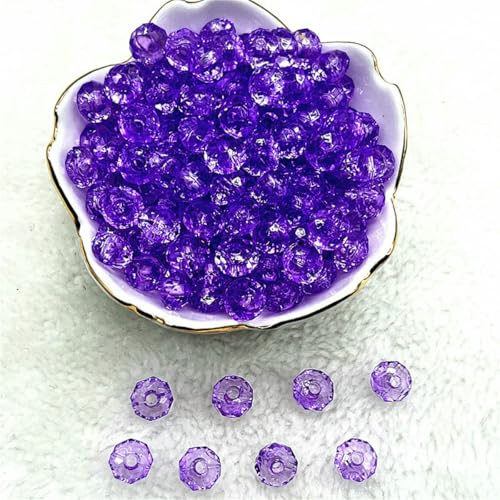 6/8/10 mm transparente facettierte flache Acrylperlen, Perlen zur Schmuckherstellung, DIY, handgefertigtes Armbandzubehör, 10–10 mm (30 Stück) von LNHBZ