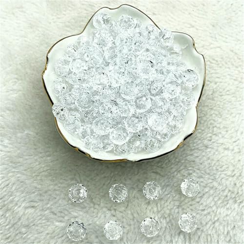 6/8/10 mm transparente facettierte flache Acrylperlen, Perlen zur Schmuckherstellung, DIY-Handwerksarmbandzubehör, 1–10 mm (30 Stück) von LNHBZ