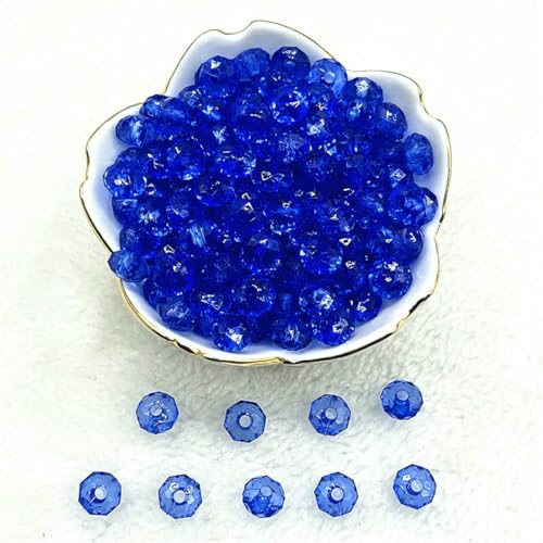 6/8/10 mm transparente facettierte flache Acrylperlen, Perlen zur Schmuckherstellung, DIY-Handwerksarmbandzubehör, 8–8 mm (50 Stück) von LNHBZ