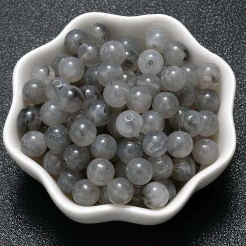 6–18 mm Farbverlauf-Acrylperlen, rund, Katzenauge, lose Abstandsperlen für die Schmuckherstellung, DIY, handgefertigtes Armband, Halskettenzubehör, 6–14,0 mm (20 Stück) von LNHBZ
