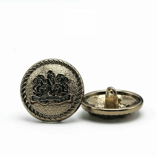 6 Stück 10–28 mm goldene Metallknöpfe, Kleidungsstück, Mantel, Nähzubehör, Knöpfe zum Basteln von Kleidung, schwarzer Punkt, Ölknopf, Punkt, Ölknopf, 1–20 mm von LNHBZ