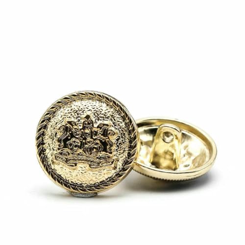 6 Stück 10–28 mm goldene Metallknöpfe, Kleidungsstück, Mantel, Nähzubehör, Knöpfe zum Basteln von Kleidung, schwarzer Punkt, Ölknopf, Punkt, Ölknopf, 3–18 mm von LNHBZ