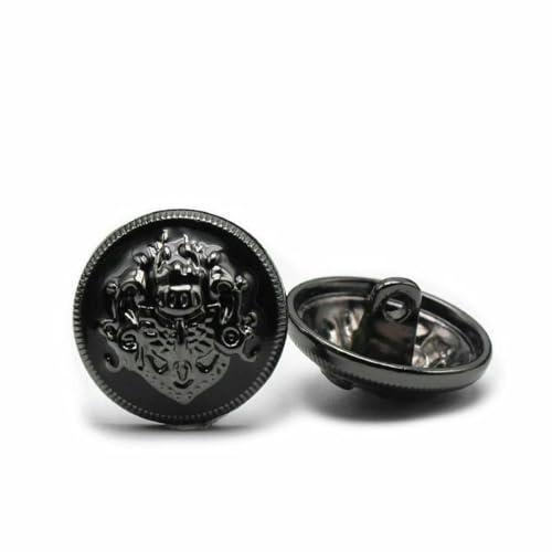 6 Stück 10–28 mm goldene Metallknöpfe, Kleidungsstück, Mantel, Nähzubehör, Knöpfe zum Basteln von Kleidung, schwarzer Punktölknopf, Punktölknopf, 12–12,5 mm von LNHBZ
