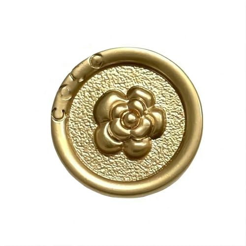 6 Stück runde Blumenform Metall Luxusmarke Nähknöpfe Kleidungszubehör Handgefertigte DIY-Materialdekoration Gold Schwarz Blau-Nr. 1-20 mm von LNHBZ