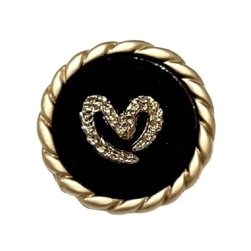 6 Stück runde Blumenform Metall Luxusmarke Nähknöpfe Kleidungszubehör Handgefertigte DIY-Materialdekoration Gold Schwarz Blau-Nr. 8-25 mm von LNHBZ