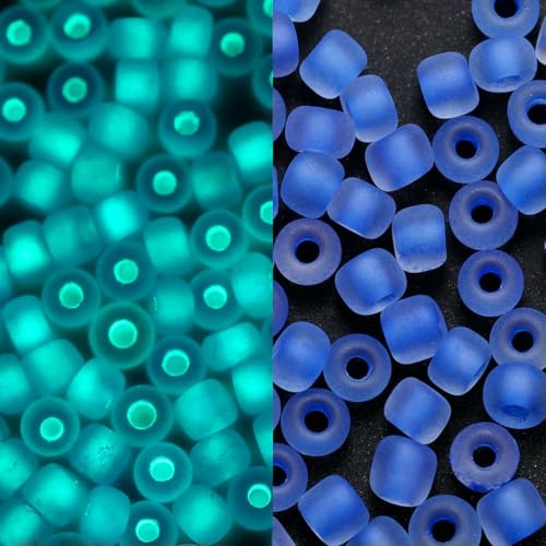 600 Stück 3,0 mm leuchtende Glasperlen, im Dunkeln leuchtend, lose Abstandsperlen für DIY-Schmuckmarkierungen, Halsketten, Armbänder, Zubehör – Blau – 3,0 mm x 600 Stück von LNHBZ