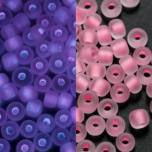 600 Stück 3,0 mm leuchtende Glasperlen, im Dunkeln leuchtend, lose Abstandsperlen zum Selbermachen von Schmuck, Markierungen, Halsketten, Armbändern, Zubehör – Rosarot – 3,0 mm x 600 Stück von LNHBZ