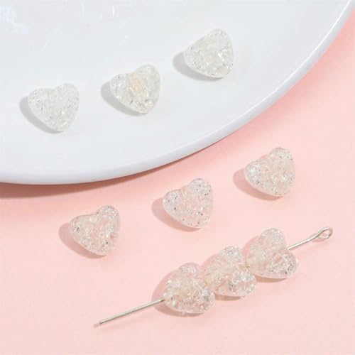 70 Stück 10 x 9 mm Acryl-Innenperle, Pfirsichherz-Perle, DIY handgefertigter Schmuck, Armbandzubehör, Halskettenmaterialien-bai-9 x 10 mm (70 Stück) von LNHBZ