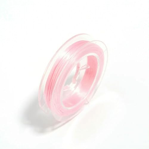 8/10 Rollen elastisches, dehnbares Kristallband, gemischte Farben, für die Schmuckherstellung, Armband- und Perlenfaden, 10 Yards/Rolle, Pink, 1 Rolle 8/10 Rollen elastisches, dehnbares Kristallband, gemischte Farben, für die Schmuckherstellung, Armband- und Perlenfaden, 10 Yards/Rolle, Pink, 1 Rolle von LNHBZ