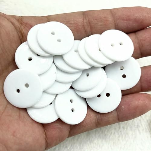 9/10/15/18/20/23/25/30/34,0 mm, zwei Löcher, transparent, weiß, kleine Knöpfe, Brot, runde Harz-Nähknöpfe, DIY-Kleidungszubehör, 02–15 mm (30 Stück) von LNHBZ
