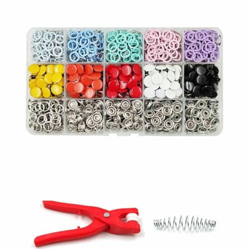 9,5 mm Metall-Druckknöpfe, Druckknöpfe, massiv/hohl, mit Zangen-Werkzeugsätzen zum Nähen von Kleidung, Taschen und Kleidungsstücken, hohl, massiv, 200 Sets 9,5 mm Metall-Druckknöpfe, Druckknöpfe, massiv/hohl, mit Zangen-Werkzeugsätzen zum Nähen von Kleidung, Taschen und Kleidungsstücken, hohl, massiv, 200 Sets von LNHBZ