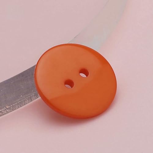 9–30 mm gemischter Knopf, Kinderkleidung, bunt, Doppelaugen-Brotknopf für DIY-Harz, Scrapbooking, Handstricken, Basteln, Großhandel, Orange, 16L, 10,0 mm, 100 Stück von LNHBZ