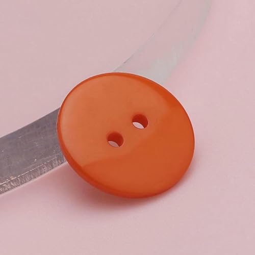 9–30 mm gemischter Knopf, Kinderkleidung, bunt, Doppelaugen-Brotknopf für DIY-Harz, Scrapbooking, Handstricken, Basteln, Großhandel, Orange, 28L, 18,0 mm, 50 Stück von LNHBZ