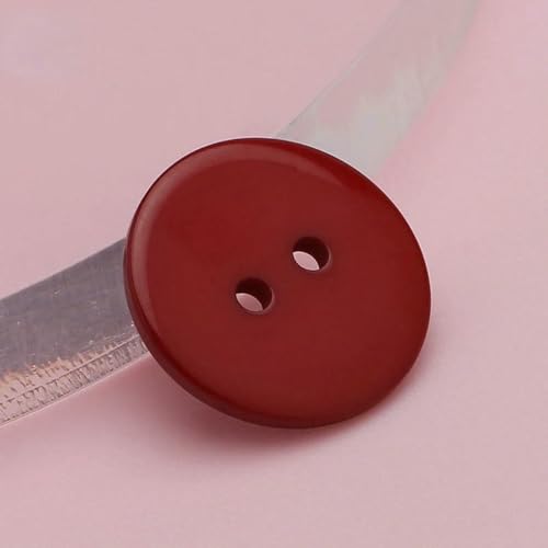9–30 mm gemischter Knopf, Kinderkleidung, bunt, Doppelaugen-Brotknopf für DIY-Harz, Scrapbooking, Handstricken, Basteln, Großhandel, dunkelrot, 14L, 9,0 mm, 100 Stüc von LNHBZ