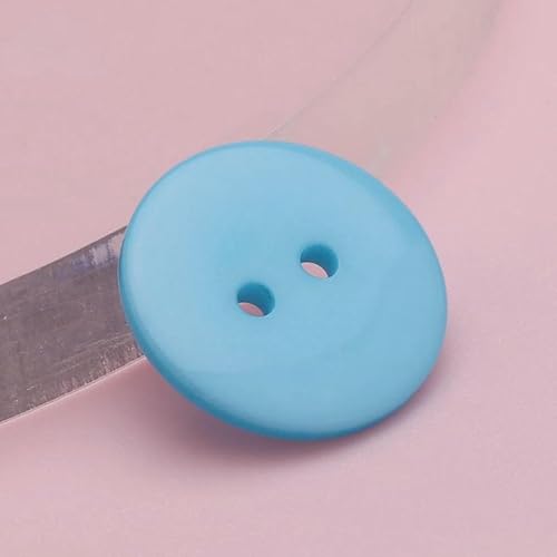 9–30 mm mehrfarbiger Brotknopf mit doppeltem Auge, runde Nähknöpfe aus Harz für DIY-Scrapbooking, Kleidungsstücke, Pullover, Mäntel, Zubehör – Hellblau – 36L 23,0 mm von LNHBZ