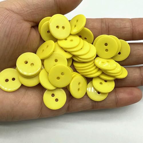 9 mm/15 mm Farben Doppelösen-Brotknopf, runde Nähknöpfe aus Harz, DIY, Scrapbooking, mehrfarbig, 10–9 mm (50 Stück) von LNHBZ