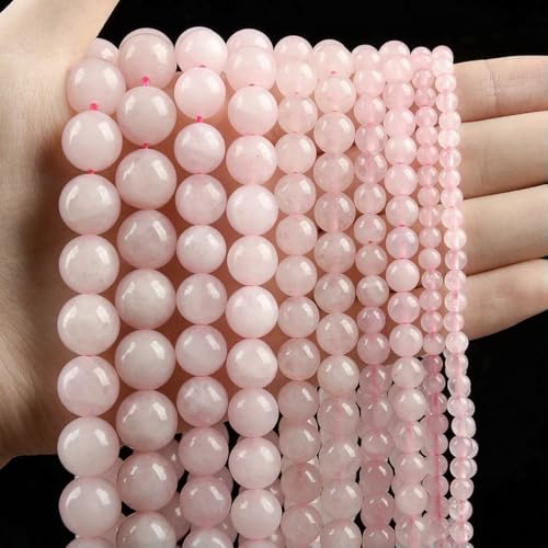 AAAAA Natursteinperlen, gelber Tigerauge-Stein, runde lose Perlen zur Schmuckherstellung, DIY-Armband, 14 Zoll/Strang, 4/6/8/10/12 mm, Rosenquarz, 8 mm, ca. 48 Stück AAAAA Natursteinperlen, gelber Tigerauge-Stein, runde lose Perlen zur Schmuckherstellung, DIY-Armband, 14 Zoll/Strang, 4/6/8/10/12 mm, Rosenquarz, 8 mm, ca. 48 Stück von LNHBZ