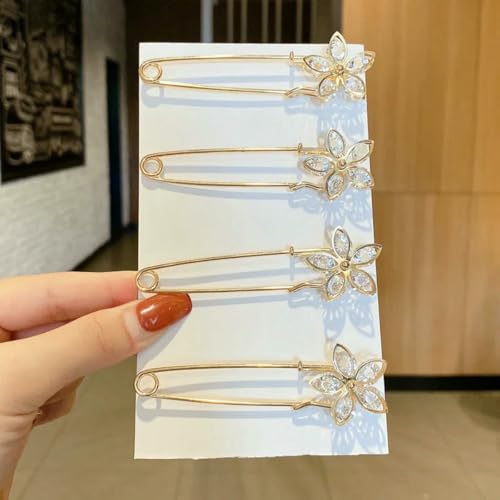Abnehmbare Perlenbroschennadeln, Hosennadel, Dekoration, Knopfclips, Nähen, Schnallen für Jeans, Taillenverlängerung, Sicherheitsnadeln, D, 4 Stück von LNHBZ