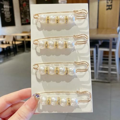 Abnehmbare Perlenbroschennadeln, Hosennadel, Dekoration, Knopfclips, Nähen, Schnallen für Jeans, Taillenverlängerung, Sicherheitsnadeln, F, 4 Stück von LNHBZ