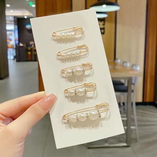 Abnehmbare Perlenbroschennadeln, Hosennadel, Dekoration, Knopfclips, Nähen, Schnallen für Jeans, Taillenverlängerung, Sicherheitsnadeln, P, 5 Stück von LNHBZ