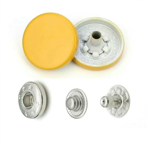 Bunte 831 Metall-Druckknöpfe, Druckknöpfe, Nähknöpfe für Lederhandwerk, Taschen, Kleidung, Mantel, Jacke, H103, goldgelb, 831, 40 Stück Bunte 831 Metall-Druckknöpfe, Druckknöpfe, Nähknöpfe für Lederhandwerk, Taschen, Kleidung, Mantel, Jacke, H103, goldgelb, 831, 40 Stück von LNHBZ