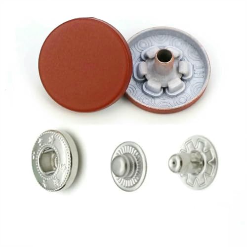 Bunte 831 Metall-Druckknöpfe, Druckknöpfe, Nähknöpfe für Lederhandwerk, Taschen, Kleidung, Mantel, Jacke, H126, Ziegelrot, 831, 40er-Set Bunte 831 Metall-Druckknöpfe, Druckknöpfe, Nähknöpfe für Lederhandwerk, Taschen, Kleidung, Mantel, Jacke, H126, Ziegelrot, 831, 40er-Set von LNHBZ