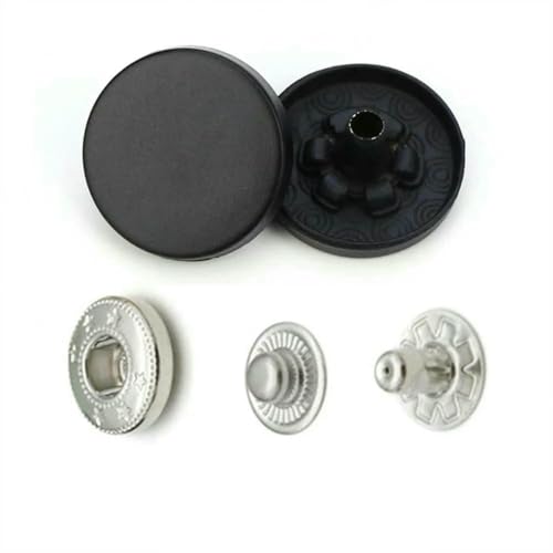 Bunte 831 Metall-Druckknöpfe zum Nähen von Knöpfen für Lederhandwerkstaschen, Kleidung, Mäntel, Jacken, H001 Schwarz, 831, 40er-Set von LNHBZ