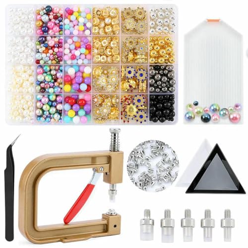 DIY Crafts Perlensetzmaschine Rosa Nietenknöpfe Bastelperlen Werkzeuge Waren für kreative Arbeitskleidung/Puppenzubehör-goldenes Werkzeugset von LNHBZ