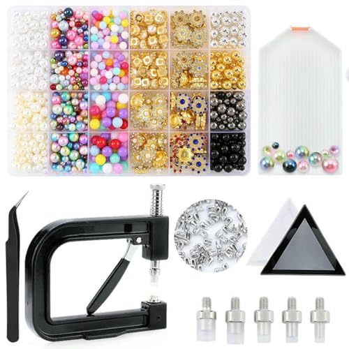 DIY Crafts Perlensetzmaschine Rosa Nietknöpfe Bastelperlen Werkzeuge Waren für kreative Arbeitskleidung/Puppenzubehör-schwarzes Werkzeugset DIY Crafts Perlensetzmaschine Rosa Nietknöpfe Bastelperlen Werkzeuge Waren für kreative Arbeitskleidung/Puppenzubehör-schwarzes Werkzeugset von LNHBZ