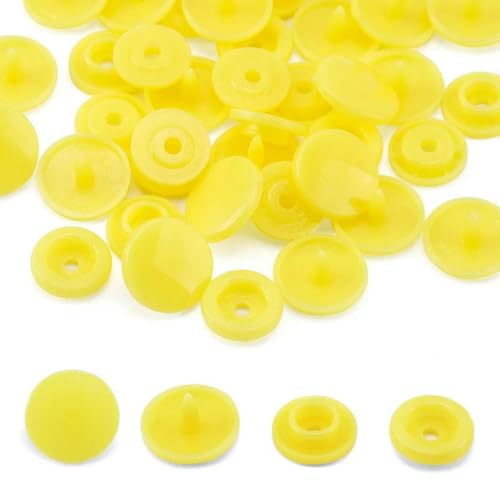 Druckknöpfe für Kleidung im Großhandel, T5-Knöpfe, DIY-Druckknöpfe für Kleidungsstücke, für Kinderwindeln/Lätzchen/Taschen/Ordner/-Gelber Druckknopf-400 Sets Knöpfe von LNHBZ