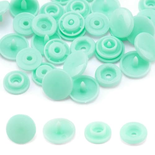 Druckknöpfe für Kleidung im Großhandel, T5-Knöpfe, DIY-Druckknöpfe für Kleidungsstücke, für Kinderwindeln/Lätzchen/Taschen/Ordner/-Hellgrüner Druckknopf-400 Sets Knöpfe von LNHBZ