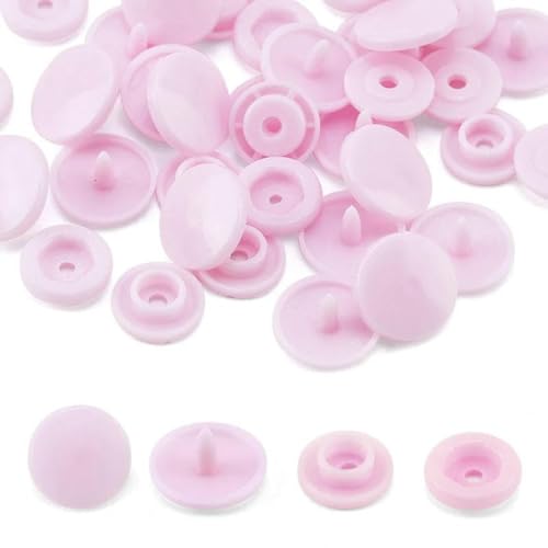 Druckknöpfe für Kleidung im Großhandel, T5-Knöpfe, DIY-Druckknöpfe für Kleidungsstücke, für Kinderwindeln/Lätzchen/Taschen/Ordner/-Rosa Druckknopf-400 Sets Knöpfe von LNHBZ