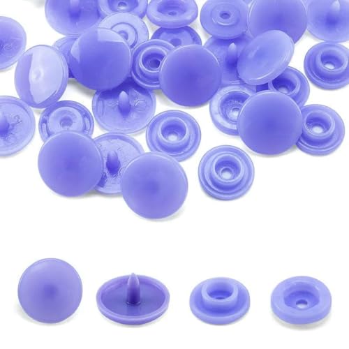 Druckknöpfe für Kleidung im Großhandel, T5-Knöpfe, DIY-Druckknöpfe für Kleidungsstücke, verwendet für Kinderwindeln/Lätzchen/Taschen/Ordner/-Hellviolette Knöpfe-200 Sets Knöpfe von LNHBZ