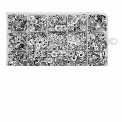 Druckknopf-Set, Metall-Druckknöpfe mit Druckknopf-Montagezange für Lederhandwerk, Kleidung, Jeans, Taschen, Schuhe, SET A02 Druckknopf-Set, Metall-Druckknöpfe mit Druckknopf-Montagezange für Lederhandwerk, Kleidung, Jeans, Taschen, Schuhe, SET A02 von LNHBZ