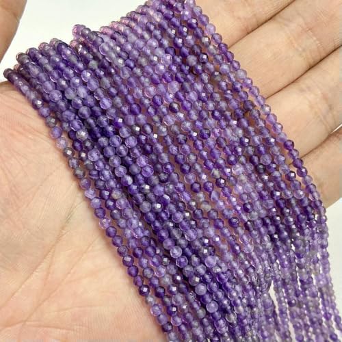 Facettierte mehrfarbige Quarzperlen, 2 mm, 3,0 mm, 4,0 mm, rund, Granat, Tigerauge, Achate, Kristall, lose Perlen zur Schmuckherstellung, Armband, DIY, Amethyst, 2 mm, ca. 170 Stü Facettierte mehrfarbige Quarzperlen, 2 mm, 3,0 mm, 4,0 mm, rund, Granat, Tigerauge, Achate, Kristall, lose Perlen zur Schmuckherstellung, Armband, DIY, Amethyst, 2 mm, ca. 170 Stü von LNHBZ