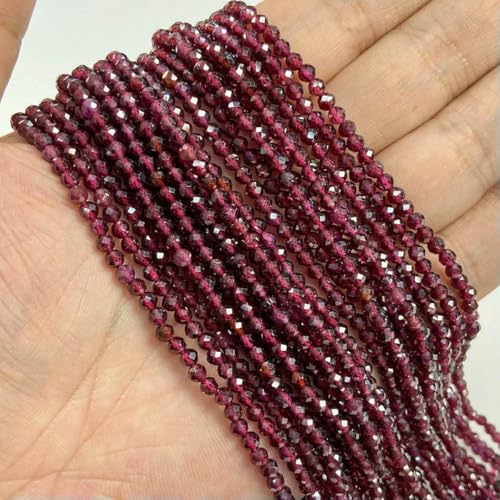 Facettierte mehrfarbige Quarzperlen, 2 mm, 3,0 mm, 4,0 mm, rund, Granat, Tigerauge, Achate, Kristall, lose Perlen zur Schmuckherstellung, Armband, DIY, Granat, 3,0 mm, ca. 120 Stü Facettierte mehrfarbige Quarzperlen, 2 mm, 3,0 mm, 4,0 mm, rund, Granat, Tigerauge, Achate, Kristall, lose Perlen zur Schmuckherstellung, Armband, DIY, Granat, 3,0 mm, ca. 120 Stü von LNHBZ