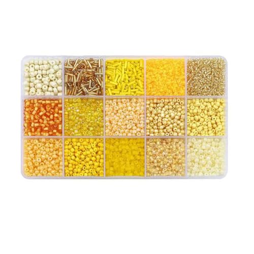 Glasperlen-Set in 15 Farben zur Herstellung von Armbändern, lose Abstandsperlen mit Aufbewahrungsbox, Röhrenperlen-Set zum Selbermachen von Halskettenanhängern-01 Glasperlen-Set in 15 Farben zur Herstellung von Armbändern, lose Abstandsperlen mit Aufbewahrungsbox, Röhrenperlen-Set zum Selbermachen von Halskettenanhängern-01 von LNHBZ