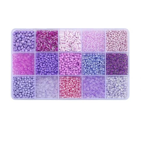 Glasperlen-Set in 15 Farben zur Herstellung von Armbändern, lose Abstandsperlen mit Aufbewahrungsbox, Röhrenperlen-Set zum Selbermachen von Halskettenanhängern-07 Glasperlen-Set in 15 Farben zur Herstellung von Armbändern, lose Abstandsperlen mit Aufbewahrungsbox, Röhrenperlen-Set zum Selbermachen von Halskettenanhängern-07 von LNHBZ