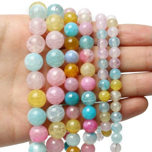 Großhandel Jade-Chalcedon-Perlen, Naturstein, für die Schmuckherstellung, lose Abstandshalter, rund, DIY-Halskette, Armband, 15 Zoll, Morganit, 6 mm, 61 Stück Perlen von LNHBZ