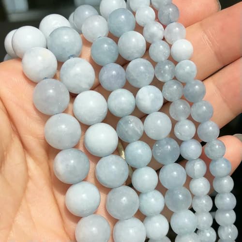 Großhandel Jade-Chalcedon-Perlen, Naturstein, für die Schmuckherstellung, lose Abstandshalter, rund, DIY-Halskette, Armband, 38,1 cm, Aquanaribe-Jade, 6 mm, 61 Stück Perlen von LNHBZ
