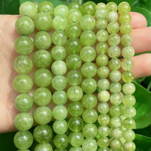 Großhandel Jade-Chalcedon-Perlen, Naturstein, für die Schmuckherstellung, lose Abstandshalter, rund, DIY-Halskette, Armband, 38,1 cm, Peridot-Jade, 8 mm, 46 Stück Perlen Großhandel Jade-Chalcedon-Perlen, Naturstein, für die Schmuckherstellung, lose Abstandshalter, rund, DIY-Halskette, Armband, 38,1 cm, Peridot-Jade, 8 mm, 46 Stück Perlen von LNHBZ