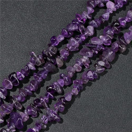 Großhandel Naturstein-Achat-Chips-Perlen 5–8 mm, unregelmäßige Malachit-Amazonit-Opal-Quarz-Edelsteine, Kiesperlen zur Schmuckherstellung, Amethyst, ca. 81,3 cm Großhandel Naturstein-Achat-Chips-Perlen 5–8 mm, unregelmäßige Malachit-Amazonit-Opal-Quarz-Edelsteine, Kiesperlen zur Schmuckherstellung, Amethyst, ca. 81,3 cm von LNHBZ