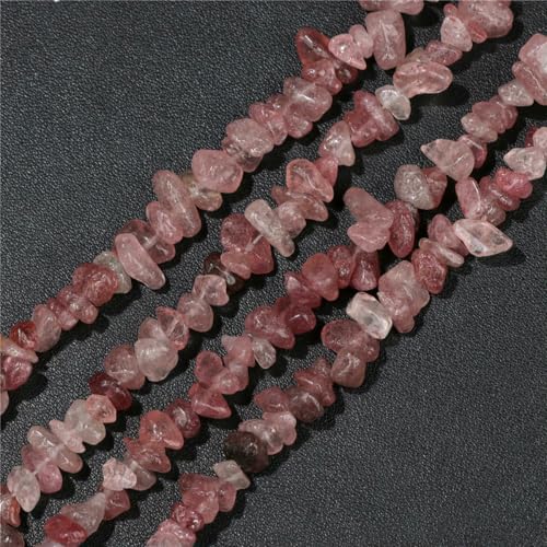 Großhandel Naturstein-Achat-Chips-Perlen 5–8 mm, unregelmäßige Malachit-Amazonit-Opal-Quarz-Edelsteine, Kiesperlen zur Schmuckherstellung, Erdbeerquarz, ca. 81,3 cm Großhandel Naturstein-Achat-Chips-Perlen 5–8 mm, unregelmäßige Malachit-Amazonit-Opal-Quarz-Edelsteine, Kiesperlen zur Schmuckherstellung, Erdbeerquarz, ca. 81,3 cm von LNHBZ