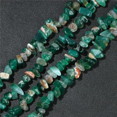 Großhandel Naturstein-Achat-Chips-Perlen 5–8 mm, unregelmäßige Malachit-Amazonit-Opal-Quarz-Edelsteine, Kiesperlen zur Schmuckherstellung, grüner Achat, ca. 38,1 cm Großhandel Naturstein-Achat-Chips-Perlen 5–8 mm, unregelmäßige Malachit-Amazonit-Opal-Quarz-Edelsteine, Kiesperlen zur Schmuckherstellung, grüner Achat, ca. 38,1 cm von LNHBZ